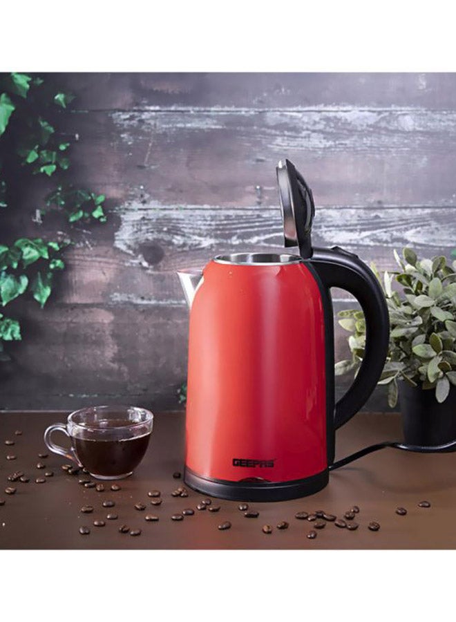 Double Layer Electric Kettle Cordless Water /Tea Kettle with  Stainless Steel Double Wall, Auto Shut-Off & Boil-Dry Protection | Ideal for Coffee, Tea, Water & More | 2 Years Warranty 1.7 L 1800 W GK38013 Red/Black