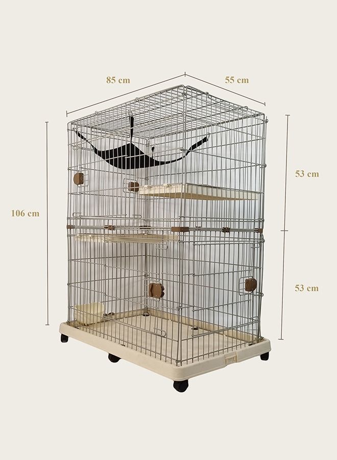 Cat Cage, Indoor cage, Pet Puppies, Detachable Metal Mesh cage, Rabbit Cage, Pet Cage, DIY Installation, Modern Design, Easy to Assemble, Movable, Yellow Color, 115 cm height