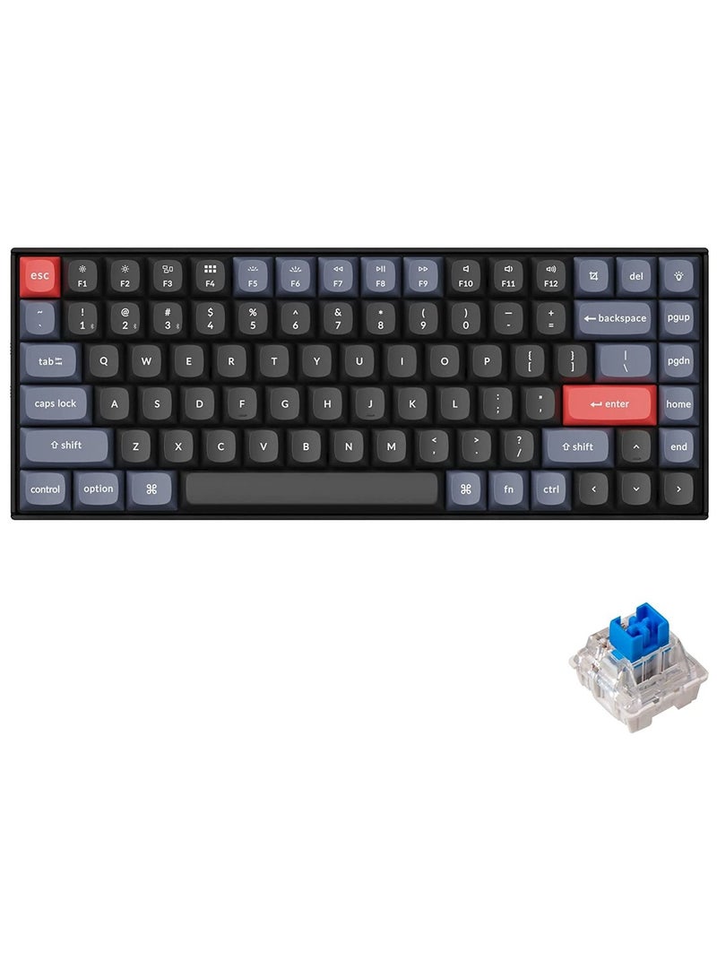 K2 Pro QMK/VIA Wireless Mechanical Keyboard, Custom Programmable Macro Wired Keyboard with Hot-Swappable K Pro Blue Switch White LED Backlight PBT Keycaps for Mac Windows Linux