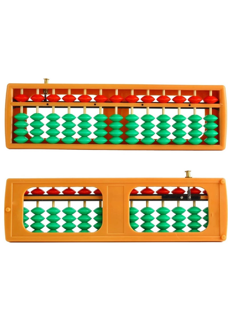 Abacus Bead Arithmetic Counting Abacus with Reset Button School Supplies for Children Vintage Wooden Abacus Soroban Chinese Calculator Counting Tool 13 Column