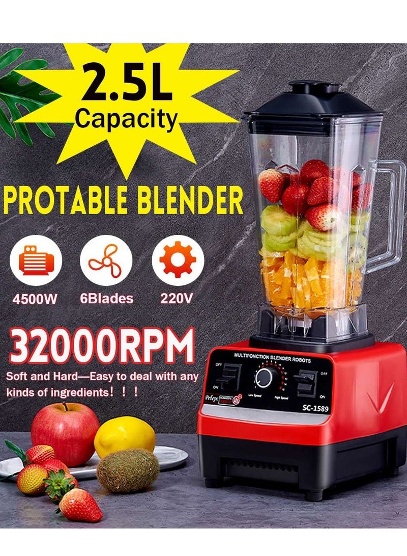 2.5L 4500W BPA Free Heavy Duty Blender Mixer Electric High Speed Juicer Food Processor Ice Smoothies Crusher Blander