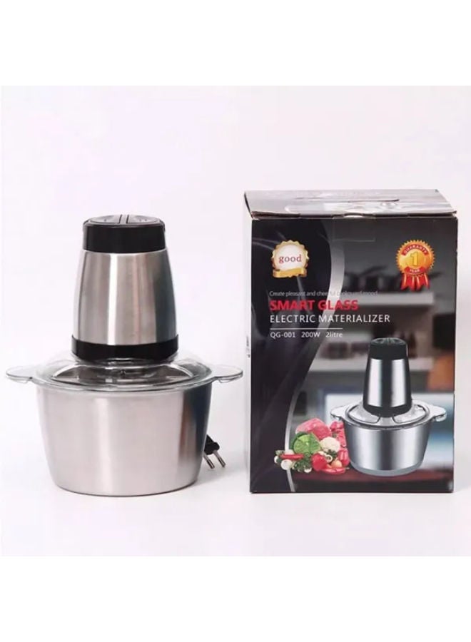Food Chopper Electric Meat Chopper with Powerful Motor 3L Stainless Steel, 2 Speed Levels Safety Function Multi Chopper for Meat Fruits Vegetables