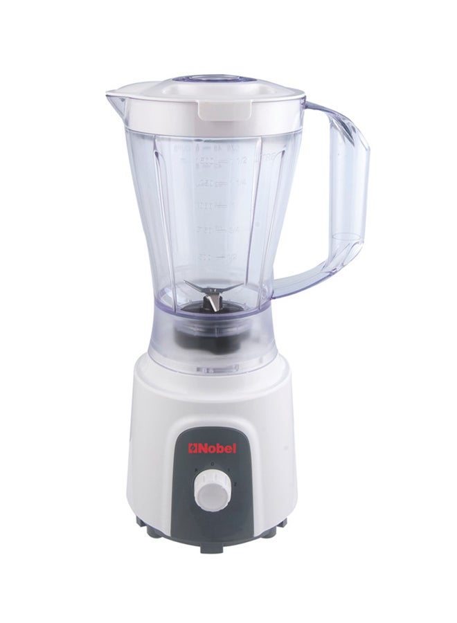 2 in 1 Blender Table Top, 1.5 Litres Jar Stainless Steel Blade 400W, 2 Speeds Control With Pulse, Full Copper Motor 1.5 L 400 W NB102 White