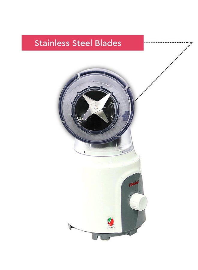 2 in 1 Blender Table Top, 1.5 Litres Jar Stainless Steel Blade 400W, 2 Speeds Control With Pulse, Full Copper Motor 1.5 L 400 W NB102 White