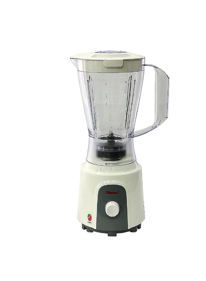 2 in 1 Blender Table Top, 1.5 Litres Jar Stainless Steel Blade 400W, 2 Speeds Control With Pulse, Full Copper Motor 1.5 L 400 W NB102 White