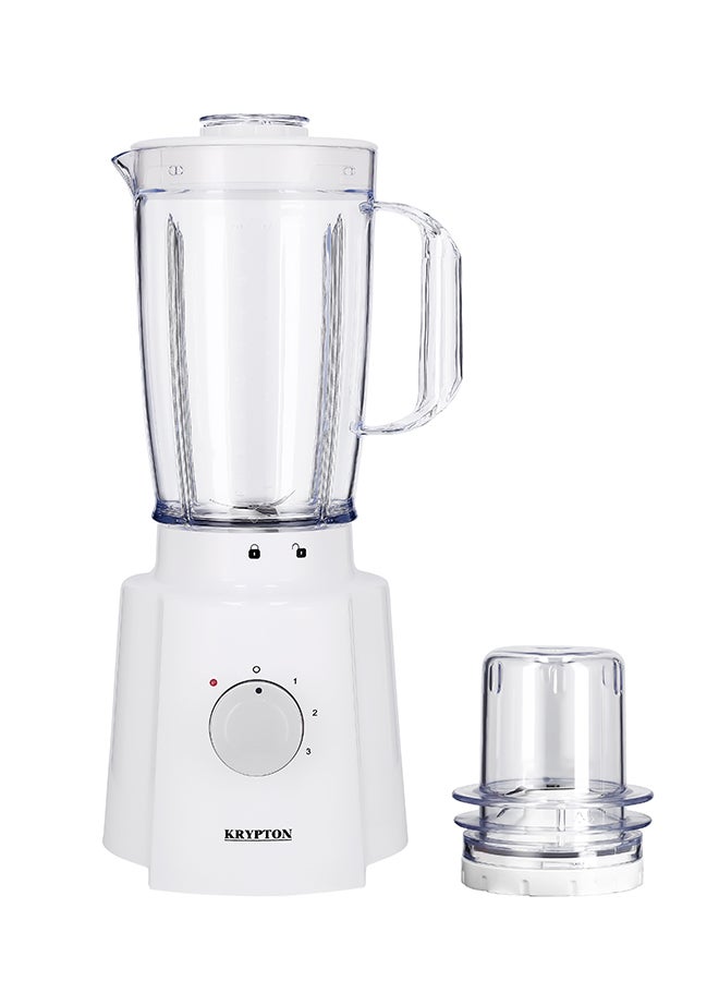 2 In 1 Blender With 3 Speed With Pulse Function, Stainless Steel Blade, Safety Interlock 1.6 L 650 W KNB6207N White