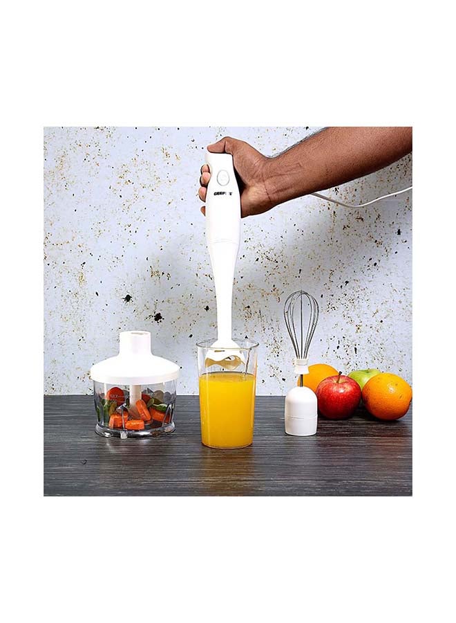 Hand Blender Set - 2-Speed, Detachable Stick Blender & Whisk | Stainless Steel Blades | Ideal for Smothies, Shakes, Purees & more GHB6144 White/Silver/Black