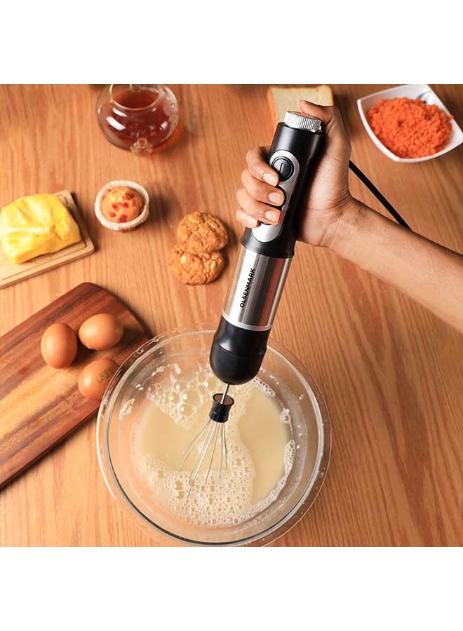 Powerful Copper Motor 2 Speed Modes 4 in 1 Hand Blender OMHB2462 Black/Silver/Clear