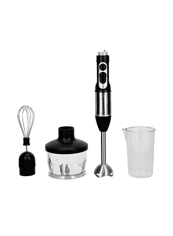 Powerful Copper Motor 2 Speed Modes 4 in 1 Hand Blender OMHB2462 Black/Silver/Clear