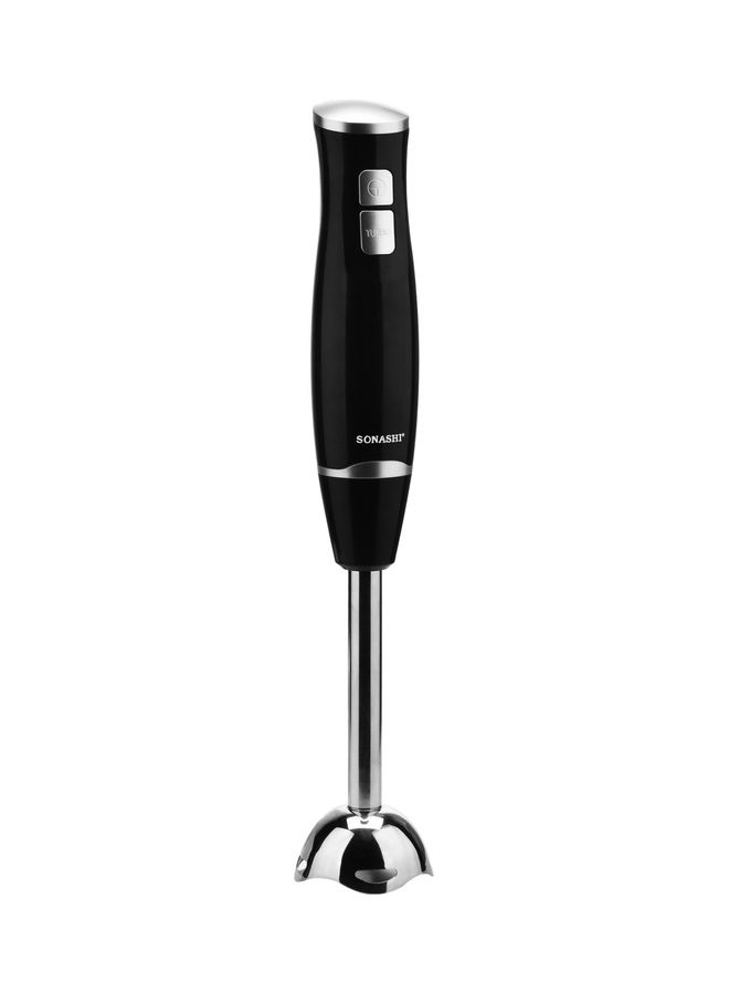 Hand Blender Stainless Steel Shaft | 2 Speed Powerful Motor with 700ml Plastic Jar and Blending Wand | Ideal for Smoothies, Shakes, Baby Food, & Fruits SHB-186J Black
