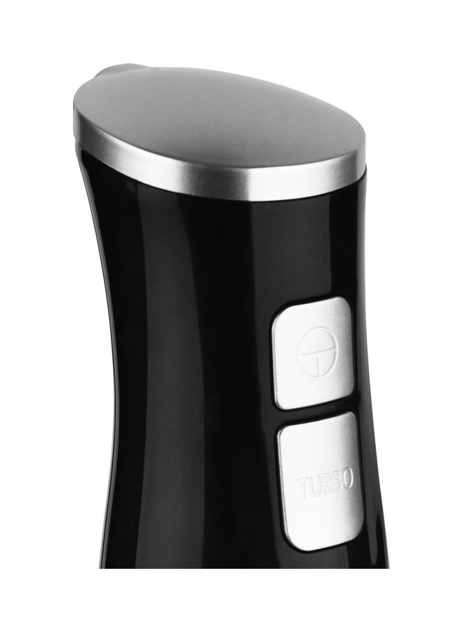 Hand Blender Stainless Steel Shaft | 2 Speed Powerful Motor with 700ml Plastic Jar and Blending Wand | Ideal for Smoothies, Shakes, Baby Food, & Fruits SHB-186J Black