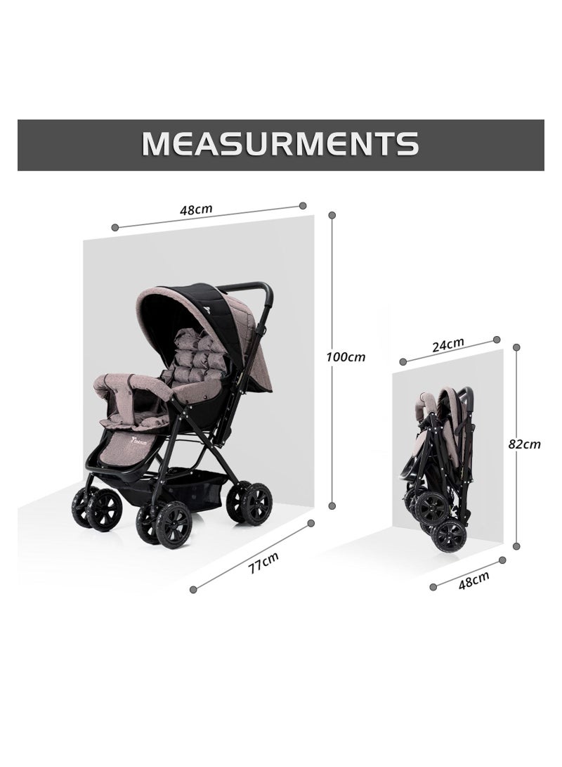 Reversible Travel System With Ergonomically Designed Baby Car Seat - Khaki