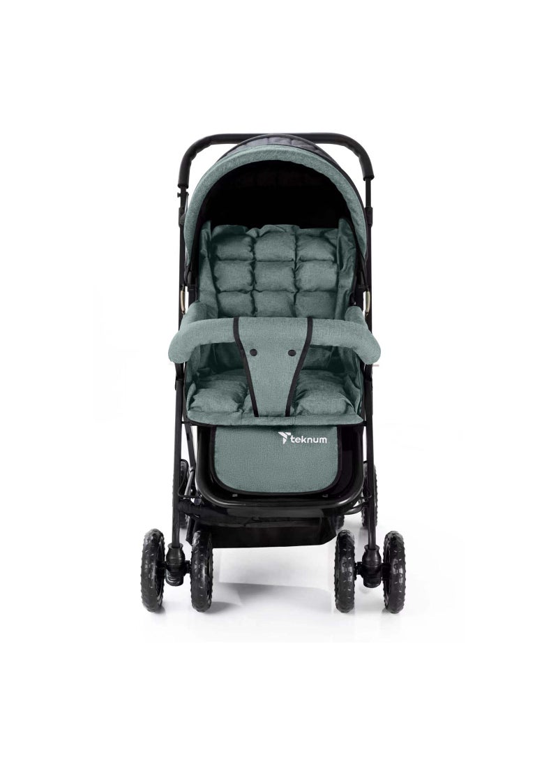 Reversible Baby Travel System With Ergonomically Designed Baby Car Seat - Dark Grey