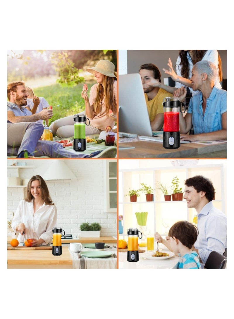 Portable Personal Blender for Smoothie and Shakes，Powerful 3D Blades USB Rechargeable Juicer Cup（Black）