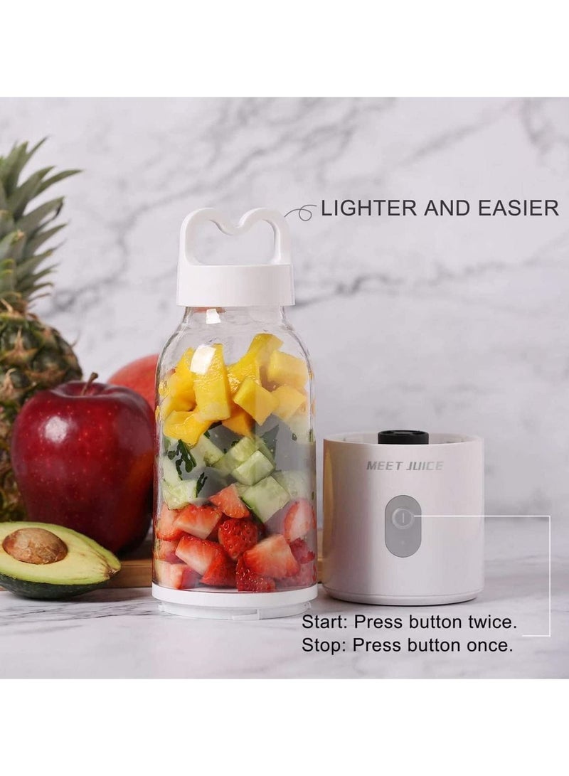 Portable Blender 500ml，Portable Personal Blender for Smoothie and Shakes，Powerful 4D Blades 4000mAh USB Rechargeable Juicer Cup