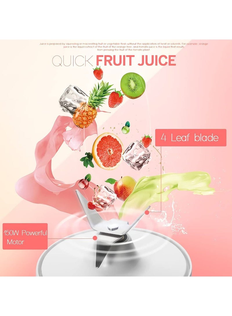 Portable Blender 500ml，Portable Personal Blender for Smoothie and Shakes，Powerful 4D Blades 4000mAh USB Rechargeable Juicer Cup