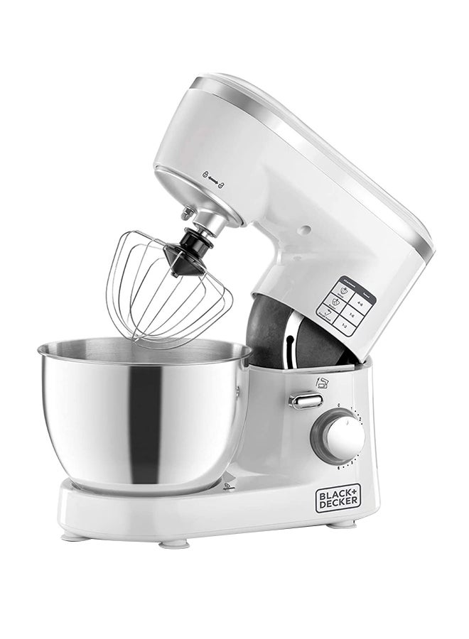 Kitchen Stand Mixer, 1000W, with 4L Stainless Steel Bowl, 6 Speed Settings, Sleek Design for Versatile Baking, Mixing and Kneading, Ideal for Precision Baking 4 L 1000 W SM1000-B5 White/Silver