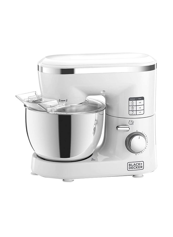 Kitchen Stand Mixer, 1000W, with 4L Stainless Steel Bowl, 6 Speed Settings, Sleek Design for Versatile Baking, Mixing and Kneading, Ideal for Precision Baking 4 L 1000 W SM1000-B5 White/Silver