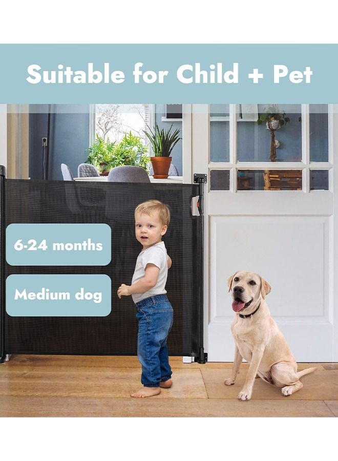 Baybee Retractable Baby Safety Gate Baby Fence Barrier Pet Dog Gate with Expandable Kids Safety Gate