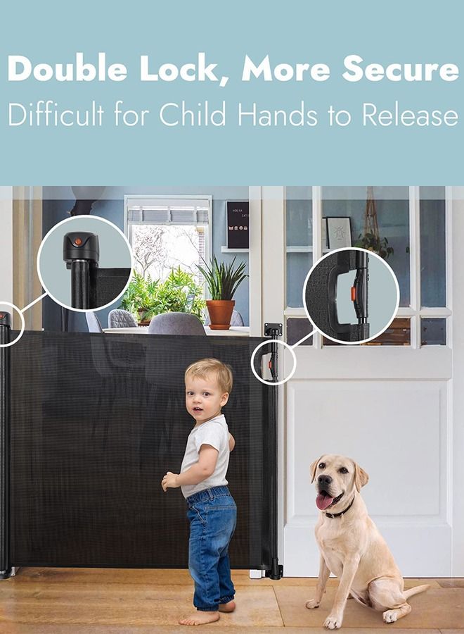 Baybee Retractable Baby Safety Gate Baby Fence Barrier Pet Dog Gate with Expandable Kids Safety Gate