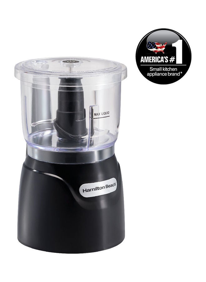 Stack And Press Food Chopper, 3 Cup Capacity, Chop, Puree, Emulsify, Easy Cleaning With Removable Bowl, Blade, Cord Wrap For Easy Storage 710 ml 350 W 72850-ME Black/Clear
