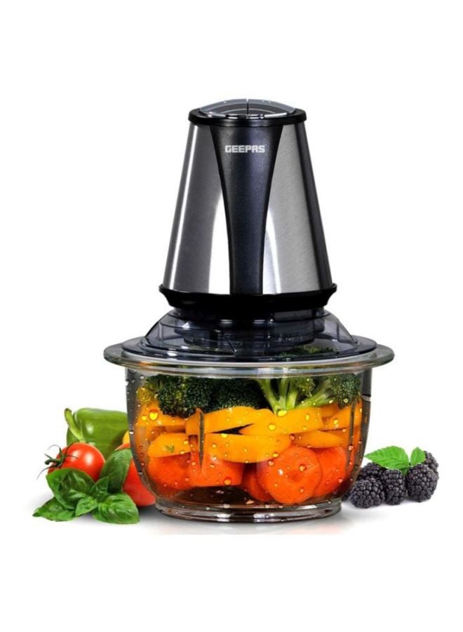 Mini Food Processor, 1.2L Glass Jar Bowl & 4 Stainless Steel Blades, 2 Speed, Mini Food Chopper Shredder Perfect for Salads, Salsa, Guacamole, Pesto, Curry Pastes & More - 2 Year Warranty 1.2 L 400.0 W GMC42014 Black/Silver/Clear