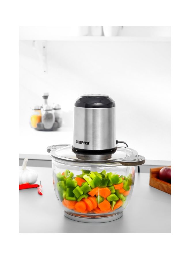 Compact Multi Chopper With Two Speed Levels And Double Blade Assembly 3 L 500 W GMC42024 Silver, Black