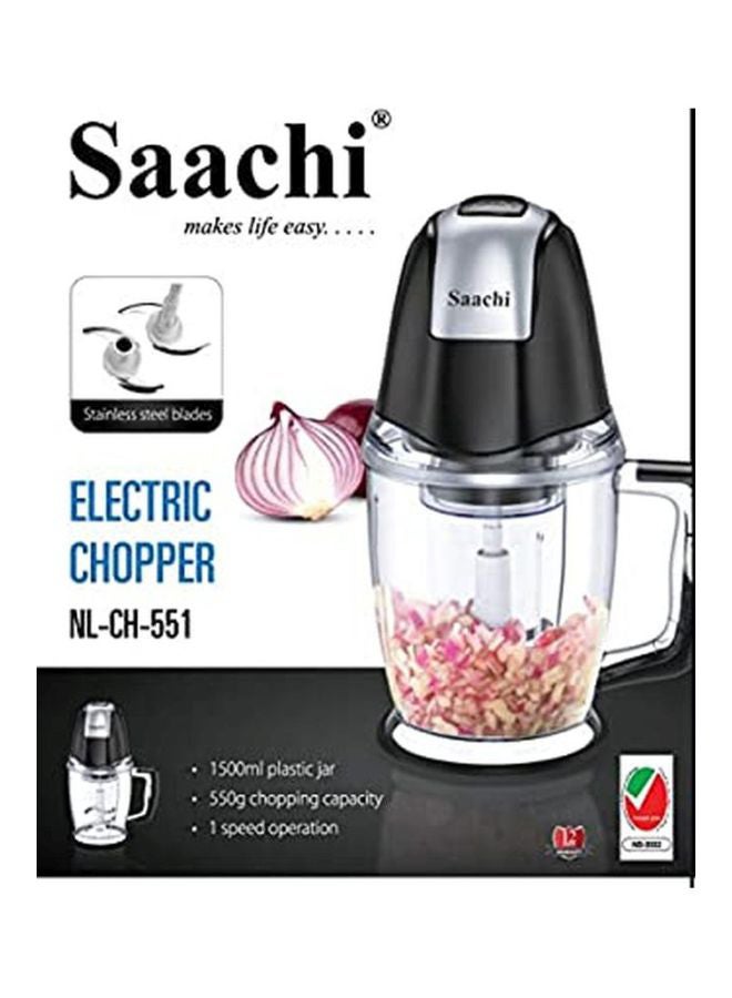 Mixed Meat And Vegetable Chopper 1500.0 L 300.0 W NL-CH-551 Black/Clear