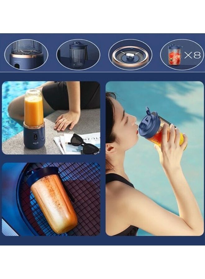 Portable Automatic Multi Functional USB Rechargeable Juicer Cup 400.0 ml 140.0 W NU06 Blue