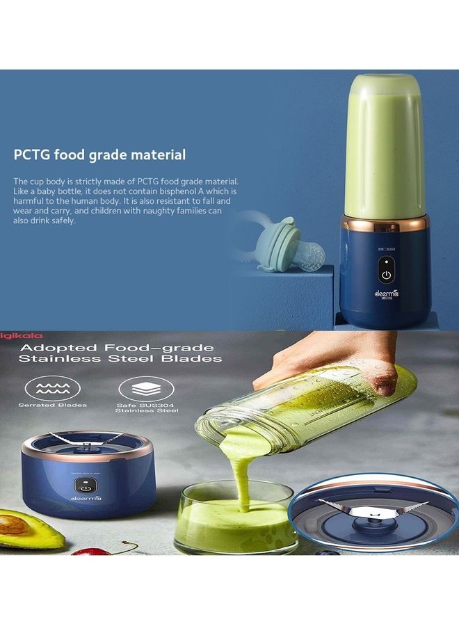 Portable Automatic Multi Functional USB Rechargeable Juicer Cup 400.0 ml 140.0 W NU06 Blue