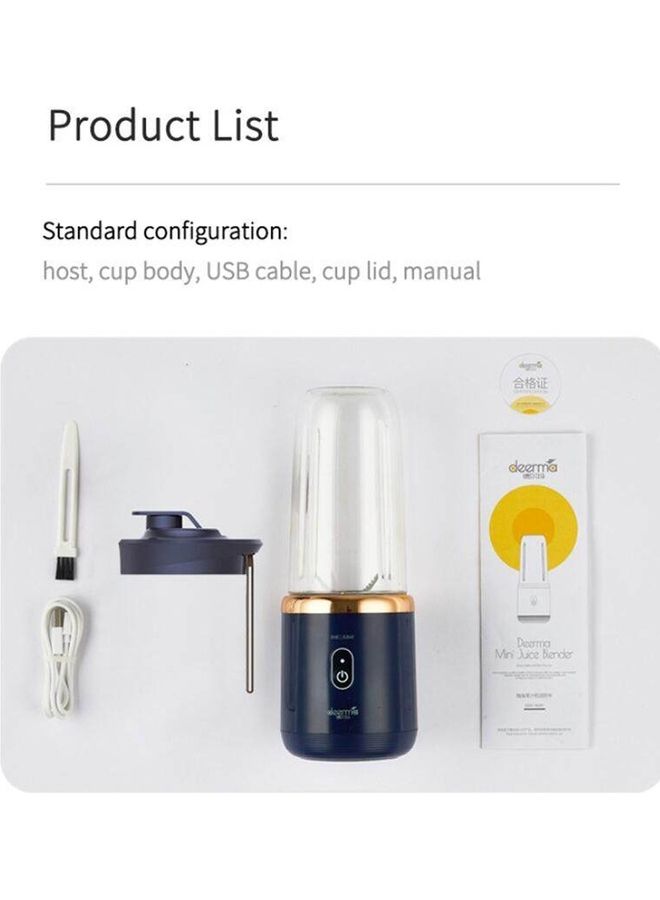 Portable Automatic Multi Functional USB Rechargeable Juicer Cup 400.0 ml 140.0 W NU06 Blue