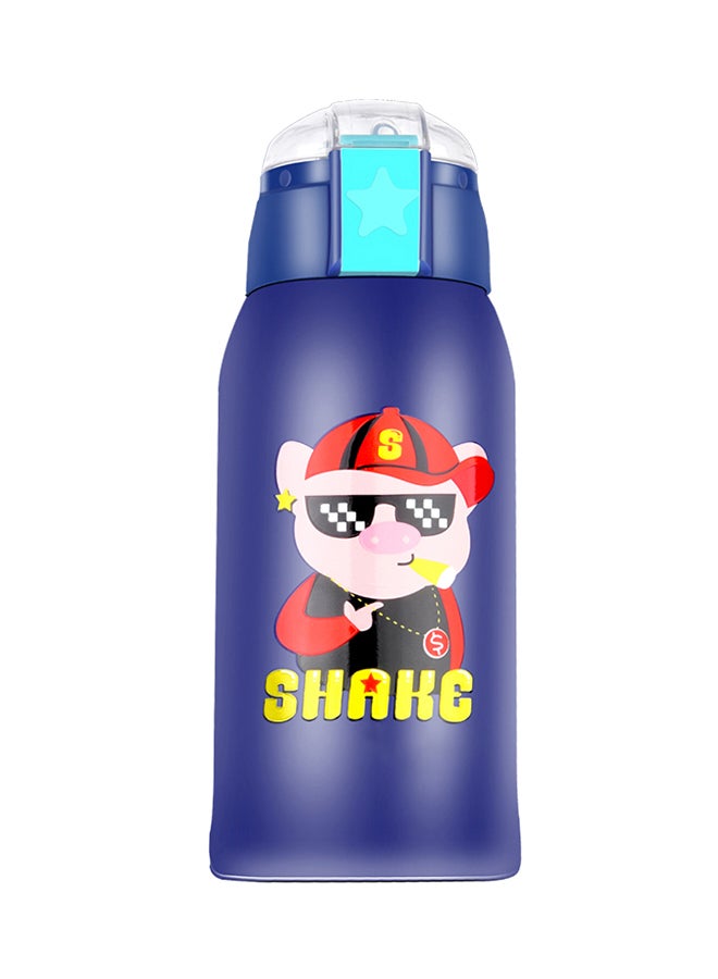 Vacuum Insulated Cartoon Animal Water Bottle Blue