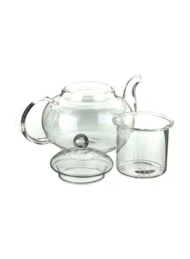 15-Piece Tea Set With Burner Clear 600ml