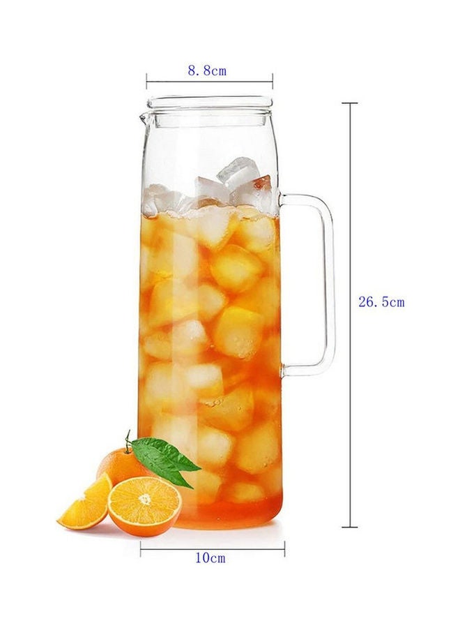 Heat Resistant Borosilicated Water Jug With Lid Clear 1500ml