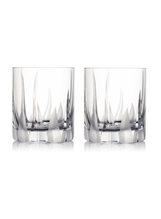 2-Piece Flame Double Old-Fashioned Set Clear