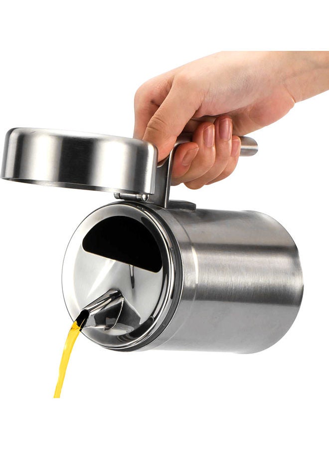 Stainless Steel Dispenser Oil Can Silver 18.5x11x14.5cm