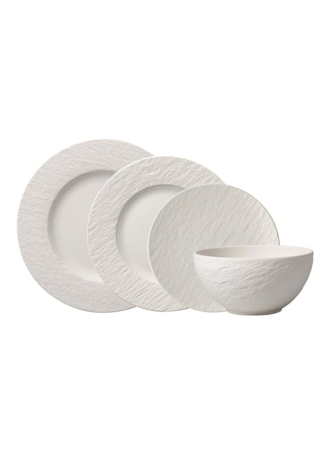 24-Piece Manufacture Rock Blanc Dinner Set White