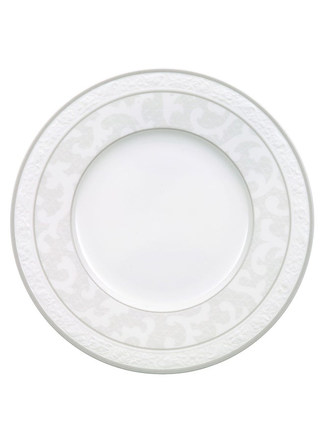 6-Piece Elegant Bread Plate Set White 18cm