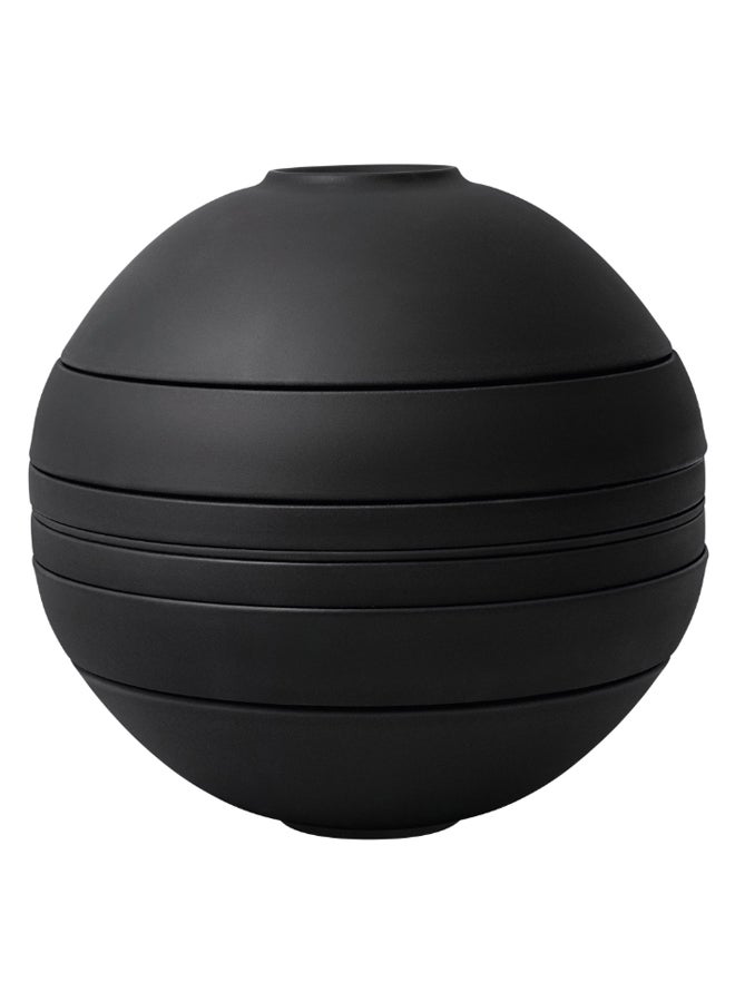 7-Piece Iconic La Boule Dinner Set Black 23.9 x 23.3cm