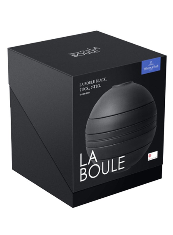 7-Piece Iconic La Boule Dinner Set Black 23.9 x 23.3cm