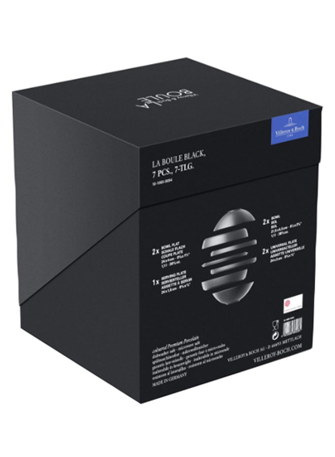 7-Piece Iconic La Boule Dinner Set Black 23.9 x 23.3cm