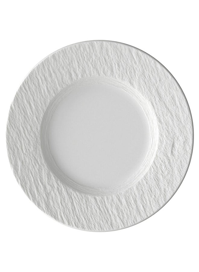 6-Piece Manufacture Rock Textured Breakfast Plate Set White 21.7cm