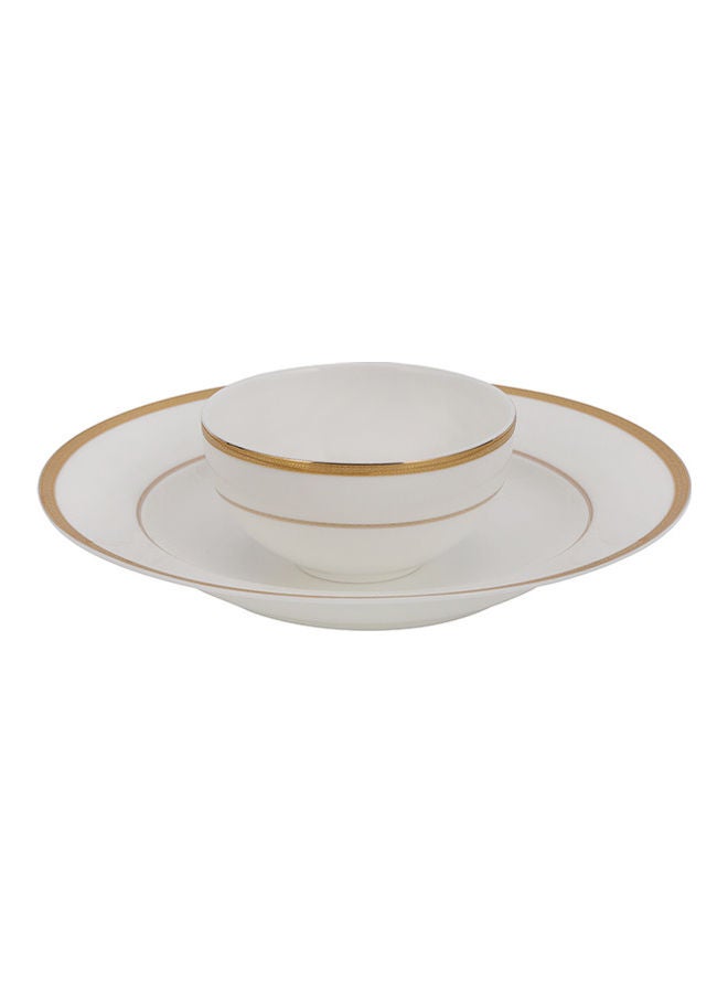 Premium Porcelain Dinner Set, 20pcs Set, RF10490 | Chip Resistant | Dishwasher Safe | Freezer Safe | Plates, Dishes, Bowls, Spoons, Service For 6 White