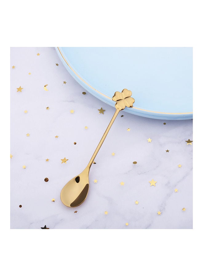 4-Piece Stainless Steel Spoon Gold 12.5cm
