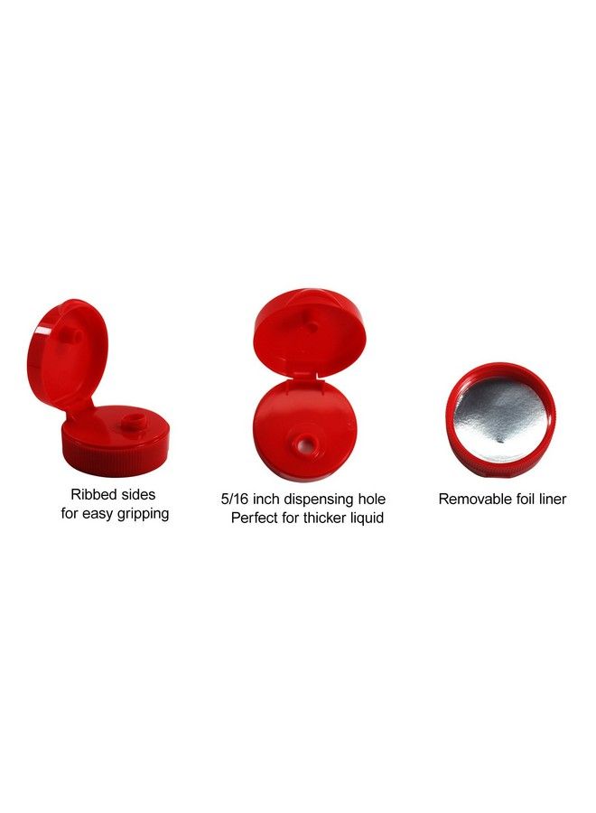 Plastic Condiment Squeeze Bottles Dispensing With Red Flip Top Hinged Cap Large 32 Oz Empty Set Of 4