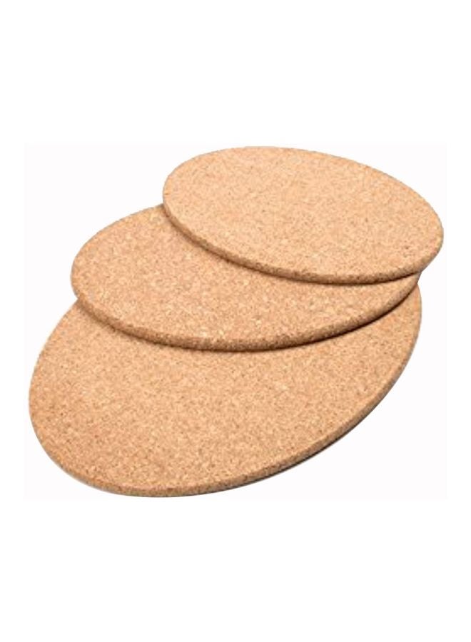 3-Piece Cork Trivet Set Brown