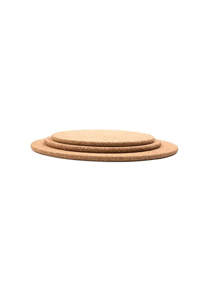 3-Piece Cork Trivet Set Brown