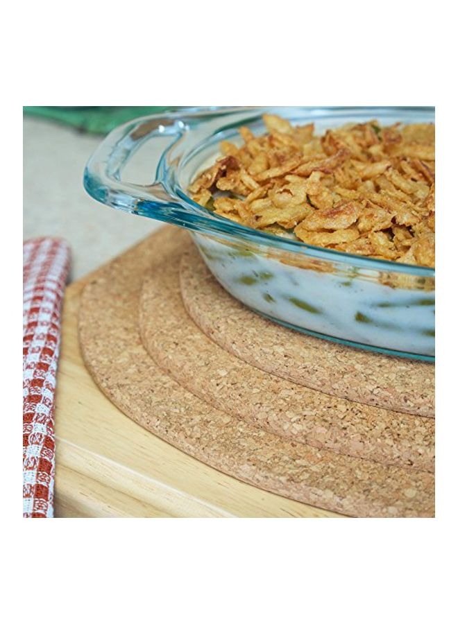 3-Piece Cork Trivet Set Brown