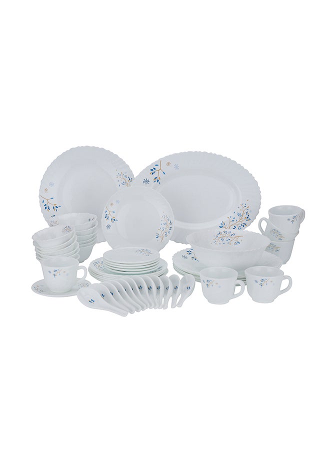 50 Pcs Opalware Dinner Set, RF10202 | Assorted Design | Lightweight, Beautiful Design Opal Dishes Sets Service for 6 Purple