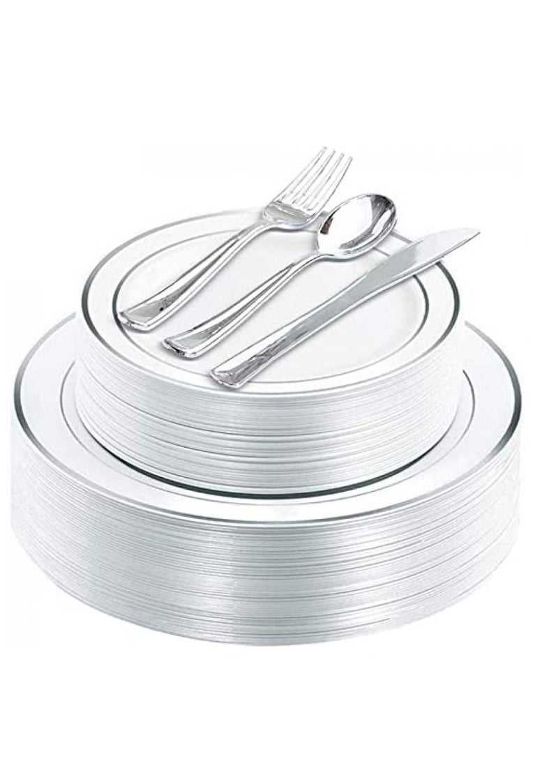 Silver 150 piece Dinnerware set 25 Pc 10.25